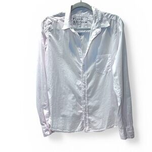 Frank & Eileen Barry Button Up Shirt Sz M Pale Pink 100% Cotton Lightweight